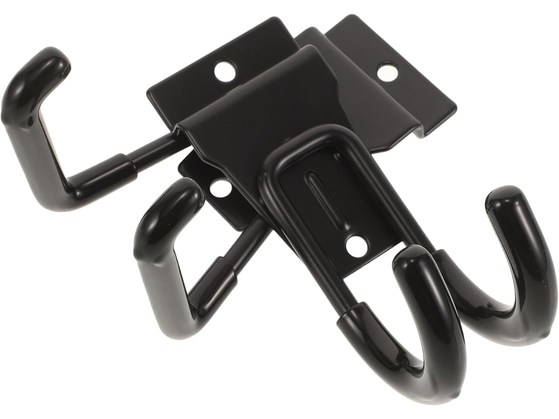 Juego 2 Ganchos Multiusos Metal Negro Resistentes Antideslizantes 640 Pequeños Cuadrados Redondos Colgar