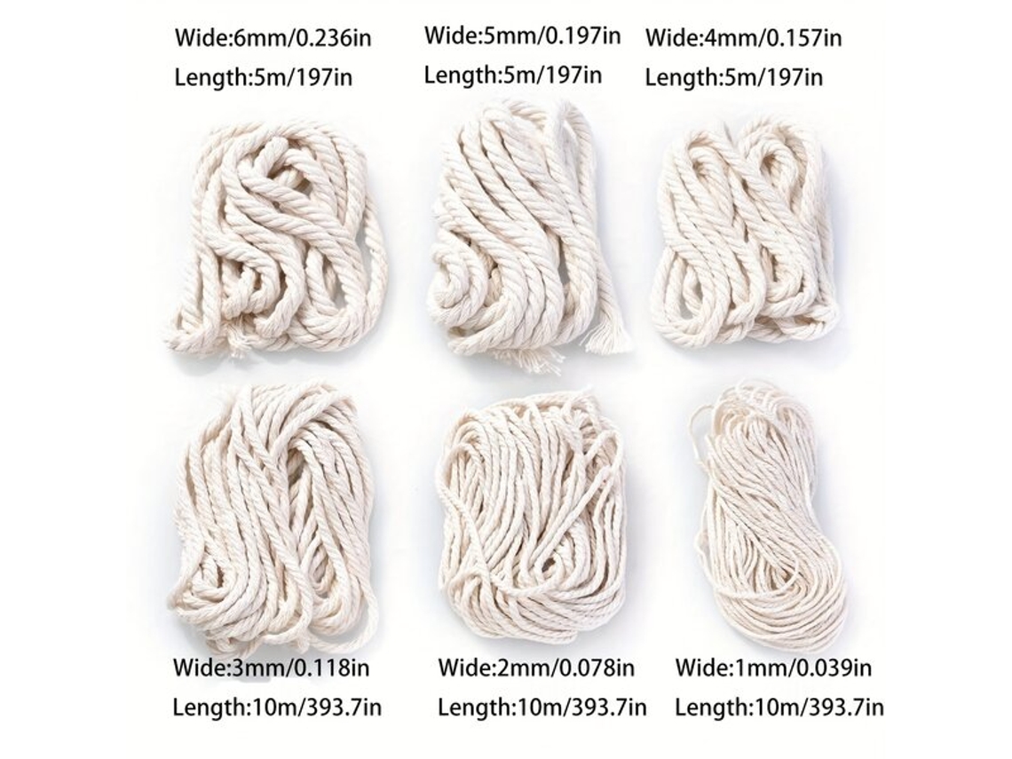 Cuerda de mimbre blanca Pipitree de 5/10 m de longitud, 1,6 mm, Pickifypunnyb Slo Slowmoose