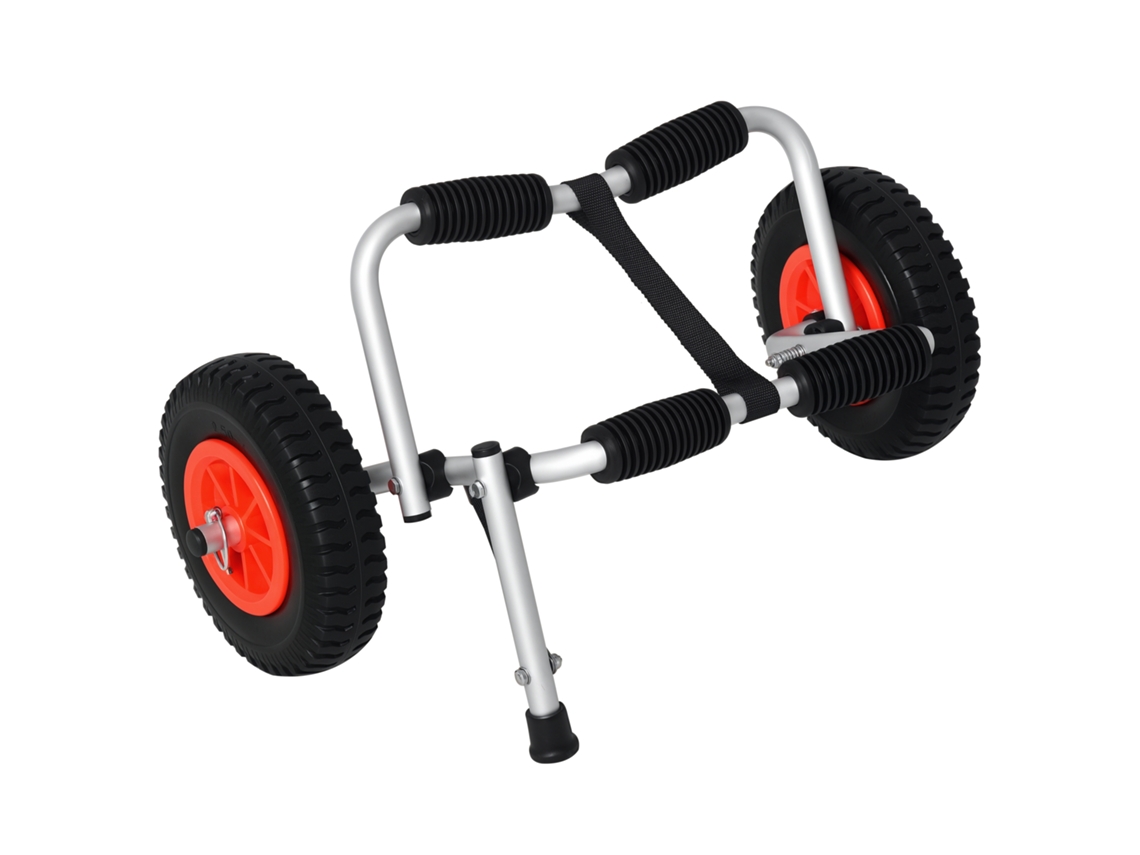 Carro Plegable De Aluminio Para Kayak, Capacidad De Carga De 75 Kg, Ruedas, Soporte Universal, Canoa, Barco, Color Plata, 57,5 X 33 X 24 Cm