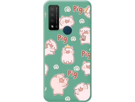 Carcasa para TCL 20 R 5G TUMUNDOSMARTPHONE Silicona Líquida Dibujos Verde