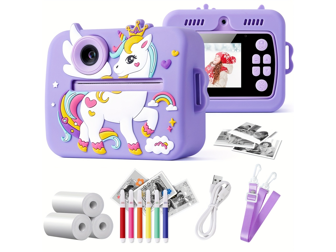 Câmara Digital Eifson Cámara De Impresión Instantánea Para Niños Cámara Dual Hd 1080p Púrpura