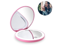 Espejo De Maquillaje Portátil Con Luz Led Recargable, Aumento De 1x Y 10x, Ajuste De Brillo, Dqq