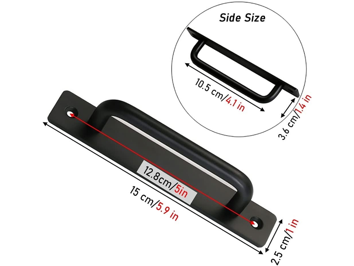 Tirador Para Puerta De Granero 15 Cm, Resistente, Corrosión, Aluminio, Elegante