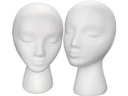 Lot De 2 Têtes Mannequin En Mousse Féminines Blancohes Soportes A Pelucas Y Chapeaux Taille