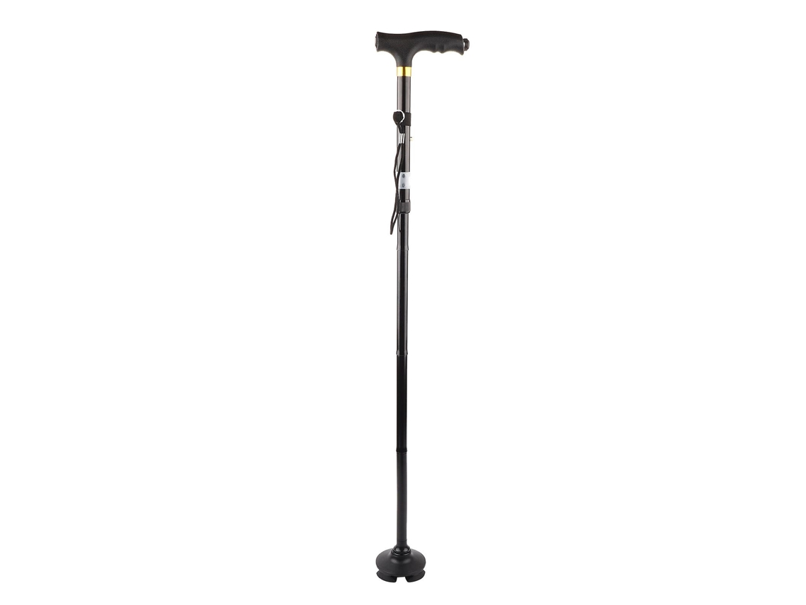 Bastón plegable de aleación de aluminio con luz LED para senderismo y escalada.