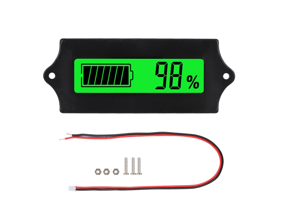 Voltímetro Digital Lcd 12-84v Com Alarme De Luz Indicador De Energia Bateria Gy-6g