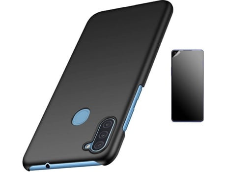 Kit Carcasa Y Protector Samsung M11 Ultimatte Turtleshell Negro