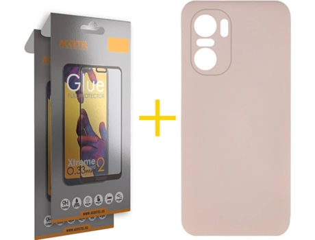 Carcasa + 2 Protectores de Pantalla para Xiaomi MI 11I ACCETEL Rosa Pastel