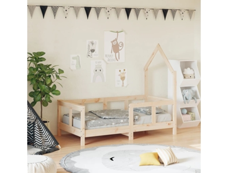Estructura De Cama Infantil VIDAXL Marrón Madera (70x140 cm)