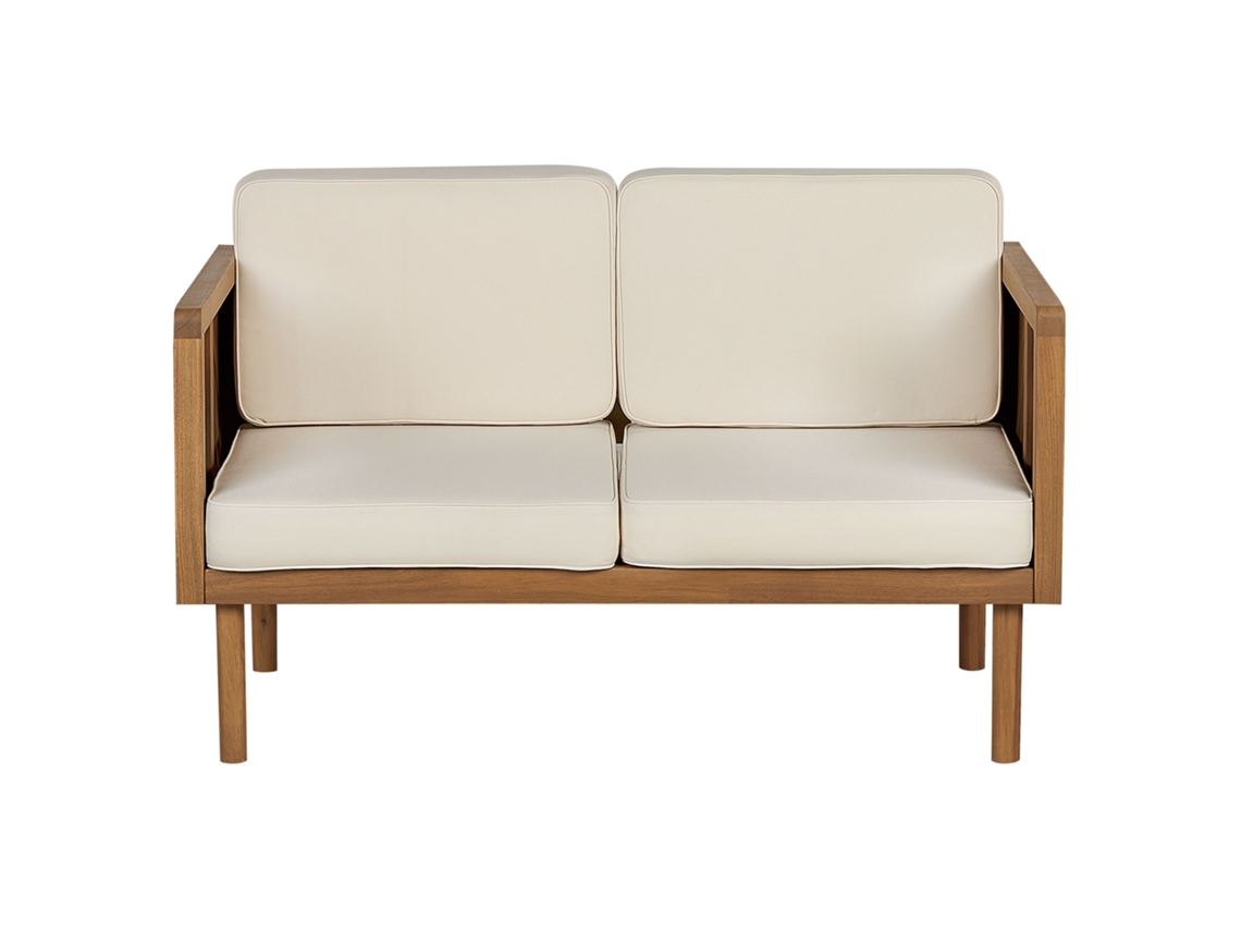Sofá de 2 plazas BELIANI Baratti de Madera de acacia Madera clara 122x65x76