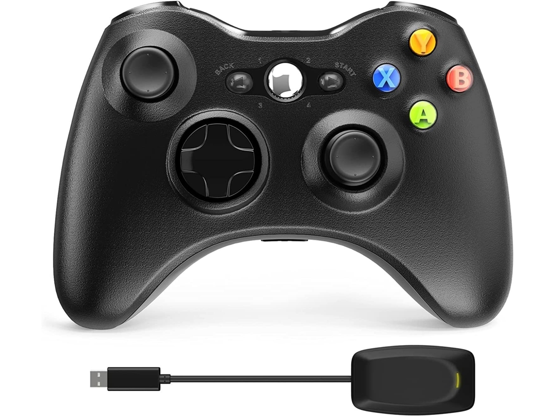 Controlador Xbox 360 Controlador de juego inalámbrico de doble vibración de 2,4 Ghz con receptor Joypad remoto para PC Windows 7/8/10 - Sin entrada de audio YIZHOOD