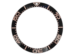 Inserto De Vejiga De Cerámica Para Reloj, Bisel De 38 Mm, Oro Rosa, Números Negros.