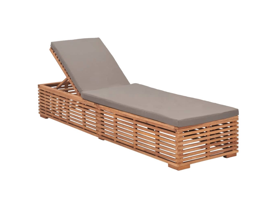 Tumbona VIDAXL Gris Teca (200x60x35 cm)