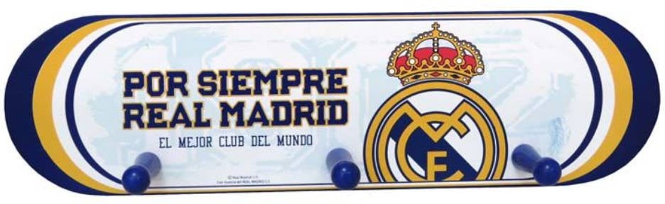 Real Madrid Cf perchero de pared madera color blanco producto oficial cyp brands 60126 42x12x7