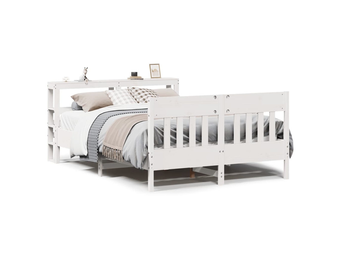 Maison Exclusive - Estructura De Cama Sin Colchón Madera Maciza Blanca 120x190 Cm