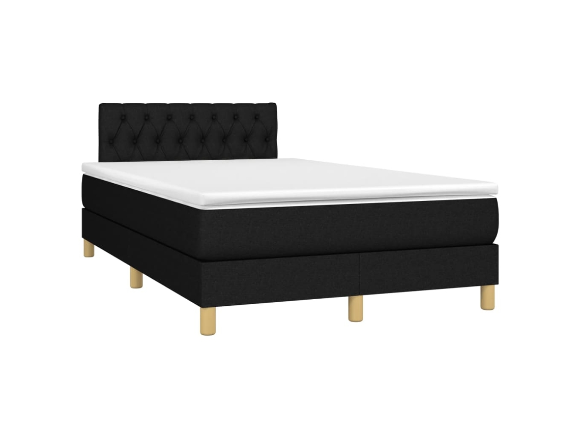 Maison Exclusive - Cama Box Spring Con Colchón Tela Negro 120x190 Cm
