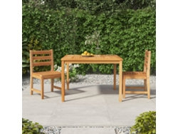 Juego de comedor de jardín de 3 piezas DKD Home Decor en madera maciza de teca