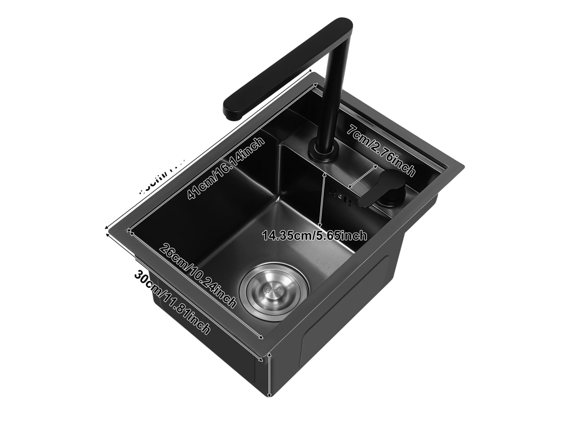Fregadero de cocina de acero inoxidable 304, empotrado, tipo elevador, OEM