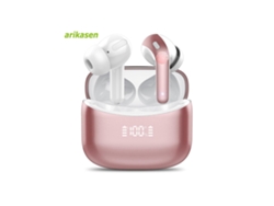 (rosa) Auriculares Inalámbricos Bluetooth: Resistentes Al Agua, Micrófono, Cancelación De Ruido, Batería De 52 Horas De Duración.
