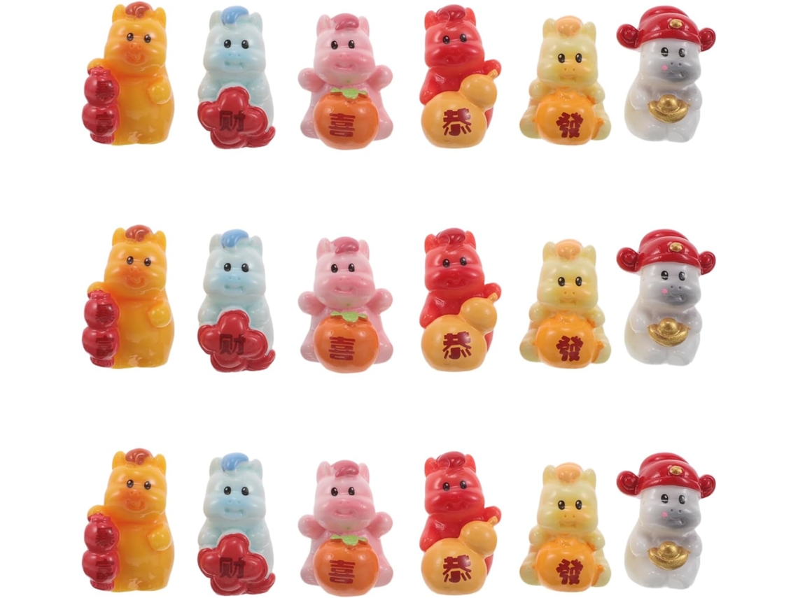 Figuras De Caballos En Miniatura Para El Año Nuevo Chino, Hechas De Resina, Juego De 18 Decoraciones Feng Shui.