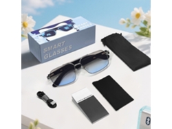 Gafas inteligentes Eifson GT31, control remoto de música por voz, bisagra de resorte de metal (desvanecimiento en azul)