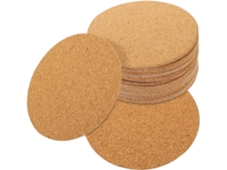 Posavasos Adhesivos De Corcho Natural De 2 Mm De Grosor Y Ø100 Mm, Fáciles De Cortar, Paquete De 80 Unidades.