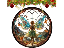 Atrapasueños De Hadas Mariposa - Colgante Circular Acrílico De Estilo Retro, Adorno Fantástico Para Colgar Decoración