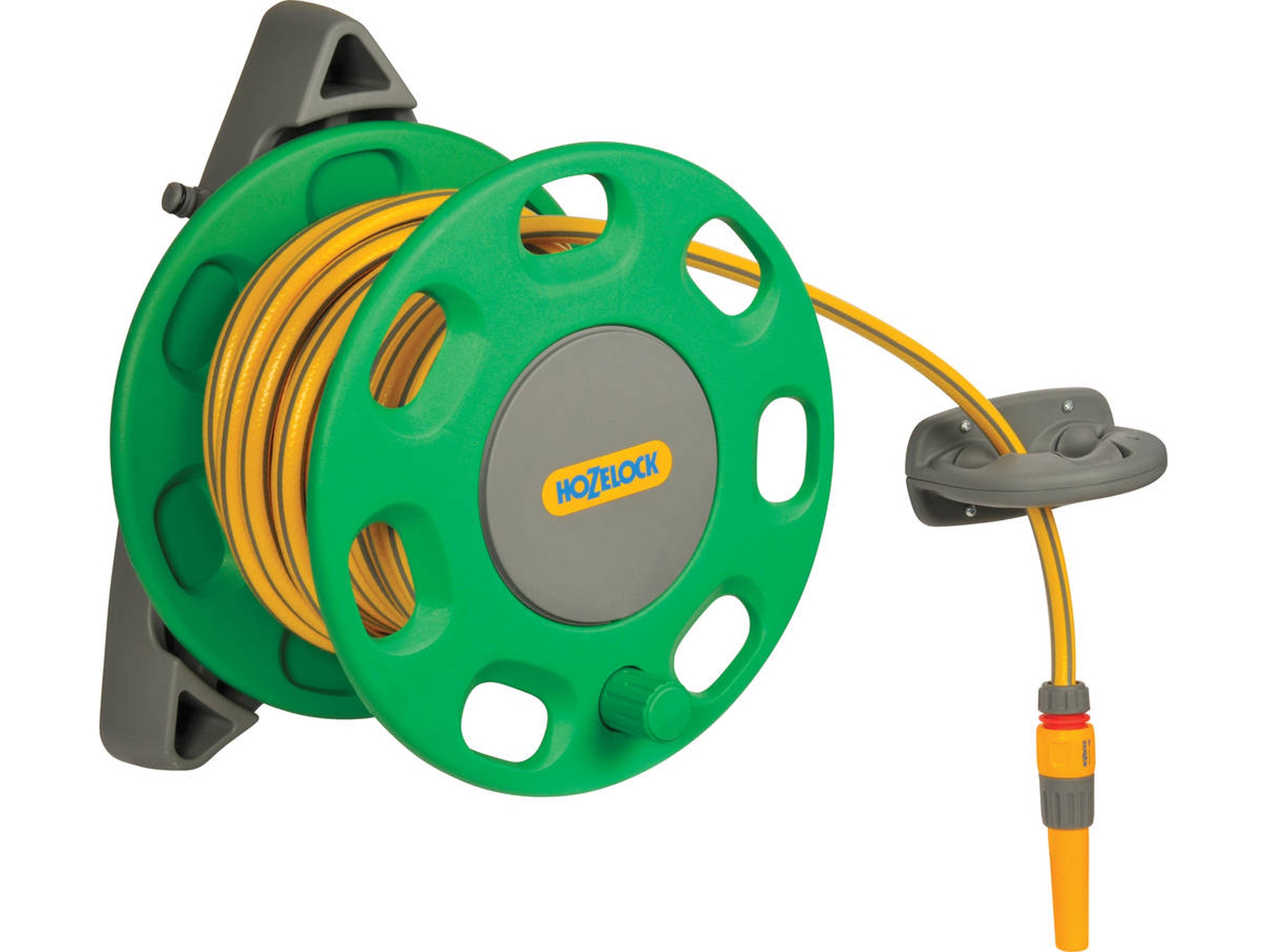 Hozelock Carrete montado en pared 30 m con manguera de 15 m