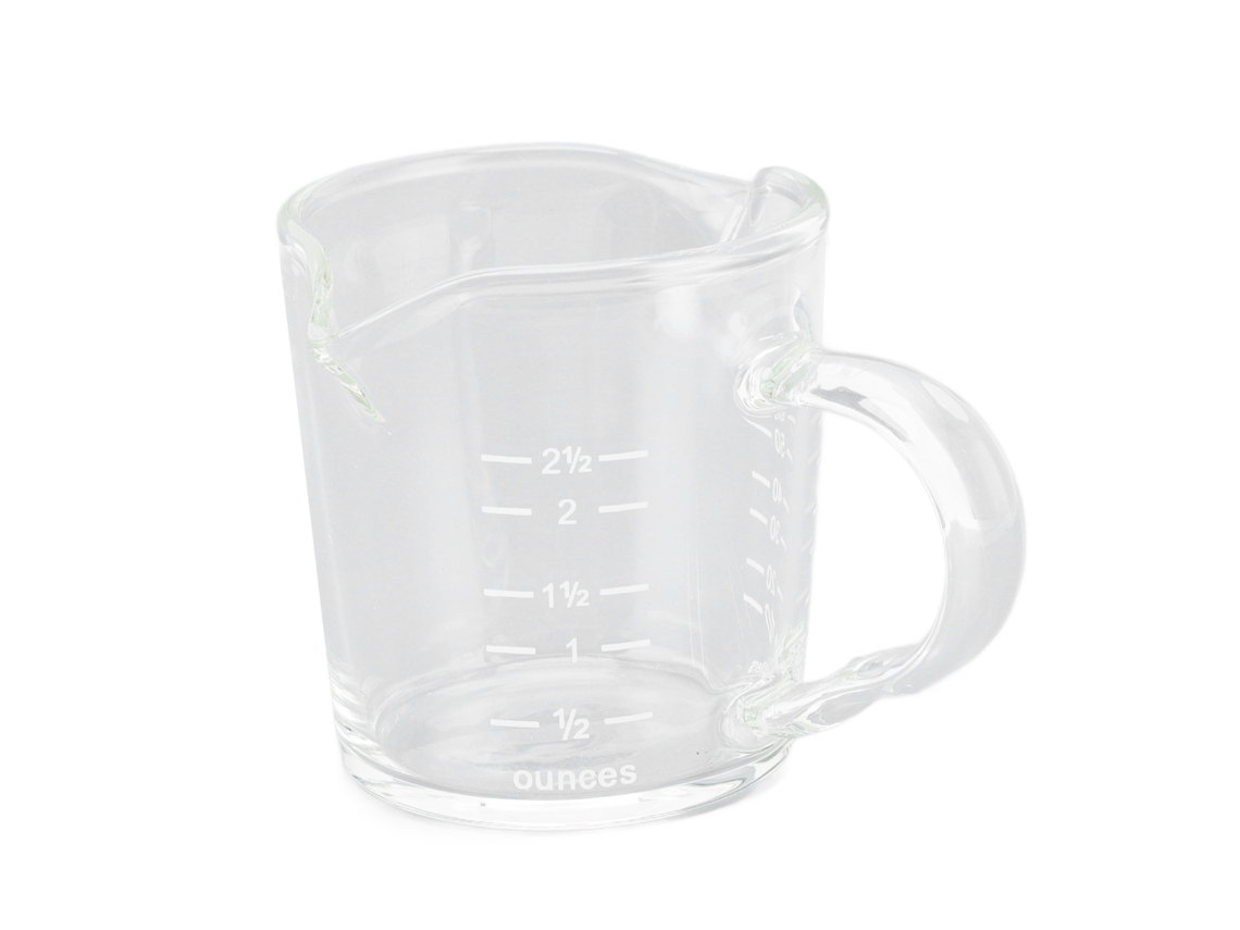 KOFIHETY Vaso de chupito para espresso con cómoda asa para verter, jarra triple medidora de doble pico que garantiza un vertido preciso para los amantes del ca