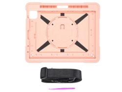 Funda protectora para iPad Air4 10.9 Tablet con soporte giratorio y cinturón en rosa claro y dorado