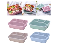 2026da-caja Bento 1000ml Reutilizable Plástico Con Compartimentos Herméticos Para Comida Escolar Trabajo