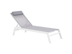 Tumbona de jardín gris en aluminio BELIANI Catania de Aluminio Gris 66x190x103