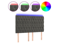 Cabecero de cama de terciopelo gris oscuro con iluminación LED MAISON EXCLUSIVE (160x7x118 cm)
