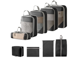 Conjunto De Bolsas Organizadoras Para Malas, Pacote Com 9 Chrui (preto)