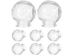 Juego de 8 esferas de vidrio transparente, de 6 cm de diámetro, de estilo industrial, para lámparas colgantes.
