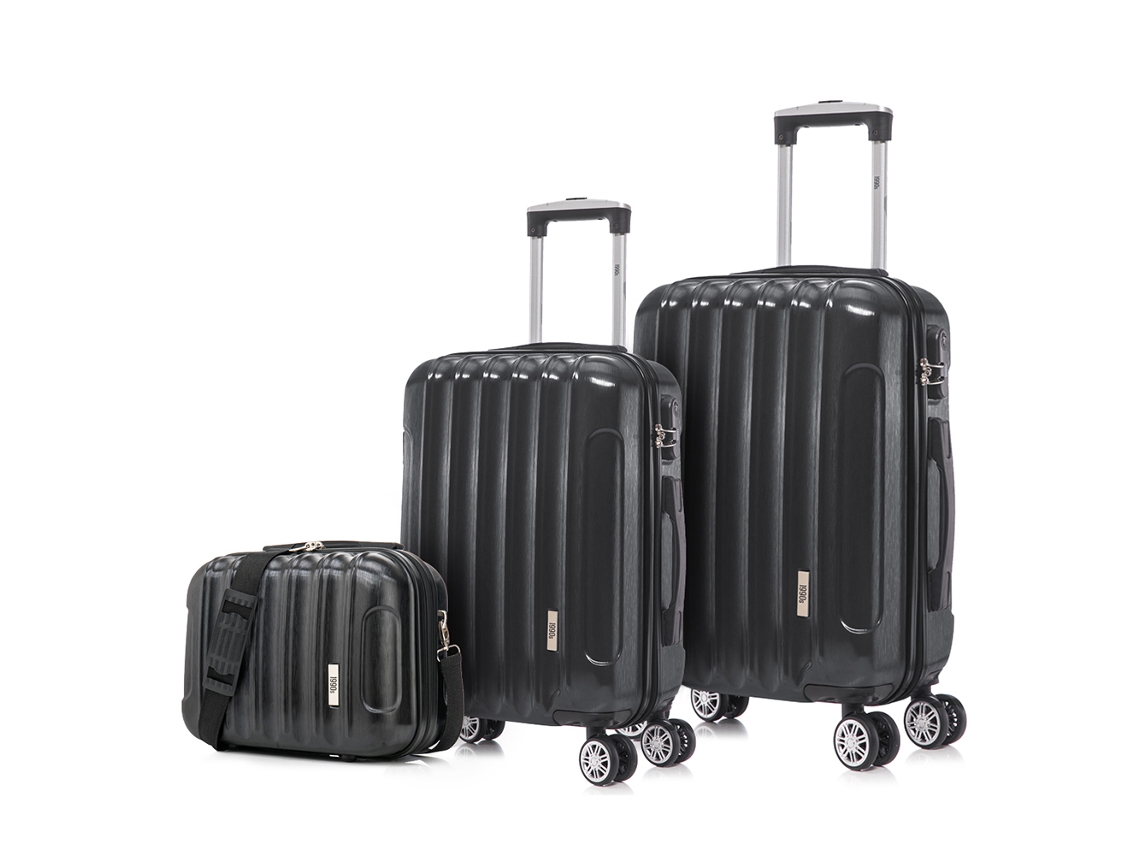 Juego de maletas Policarbonato Rígida 3 piezas|Maleta Cabina 55cm|Maleta Mediana 68cm|Neceser 29cm