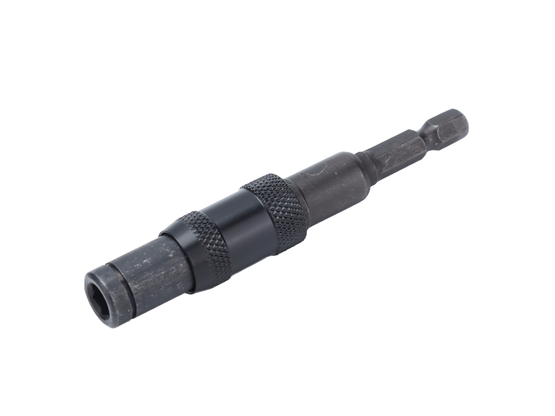 Portabrocas De Impacto Con Liberación Rápida Y Bloqueo Automático, Hexagonal De 1/4 De Pulgada, Negro.