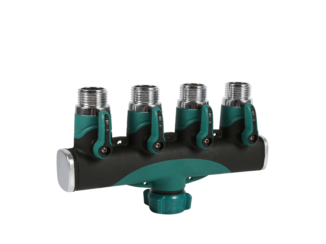 Conector Divisor De Agua De 4 Vías Para Grifo, Manguera Y Adaptador De Riego De Jardín Con Válvulas.
