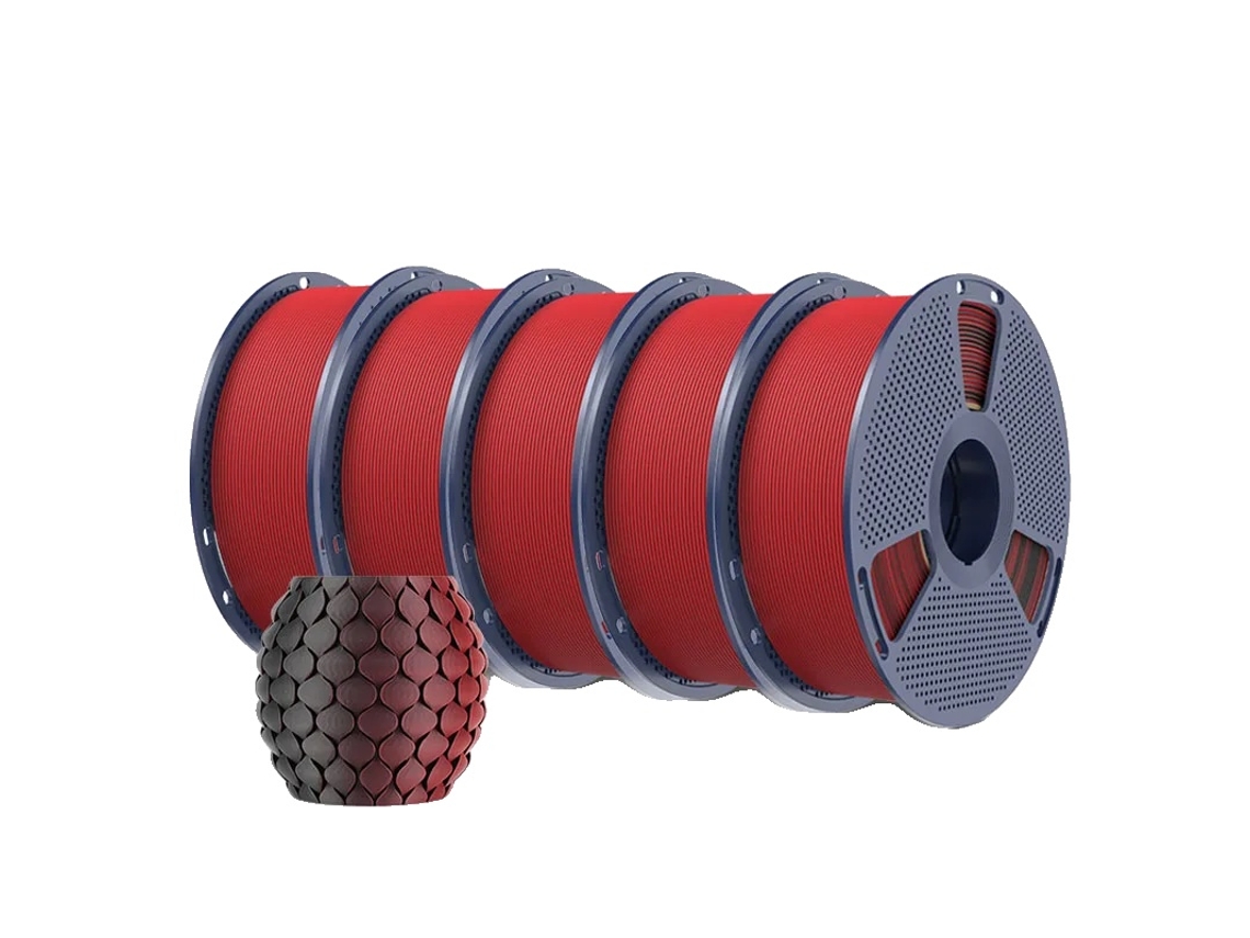 Filamento para impresora 3D, acabado mate suave, amplia compatibilidad, negro rojo OEM