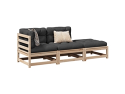 Conjunto de sofá de jardín con cojines de pino macizo Dkd Home Decor