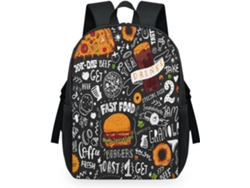 Mochila Tropicallife Estampado Comida Rápida Para Niños Niñas Hombres Mujeres Multiusos Mochila Escolar Inf