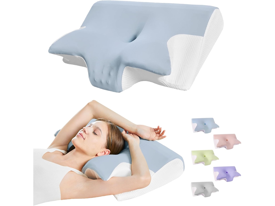 Almohada Para El Cuello Almohada Ergonómica De Espuma Viscoelástica Transpirable Para Proteger El Cuello Y Dormir Cuich