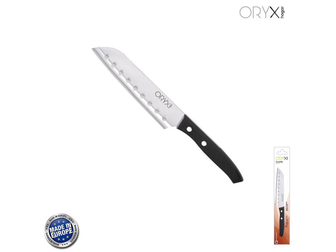 Cuchillo aspen santoku hoja acero inoxidable 17 cm. negro