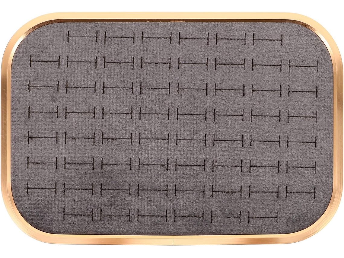 Bandeja Organizadora Joyas Apilable 60 Compartimentos Terciopelo Aleación Aluminio Almacenamiento Elegante