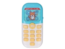 Ats-juguete Teléfono Infantil Con Animales Cartoons, Luces Y Música, Teléfono Simulado Para Aprendizaje Temprano, Azul