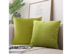 2026-40726-funda De Almohada De Terciopelo Suave Y Lujoso Color Verde Vainilla 20x20 Pulgadas/50x50 Cm Sin Relleno