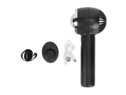 Ventilador portátil con 3 velocidades, alimentación USB y batería de 1200 mAh - Negro