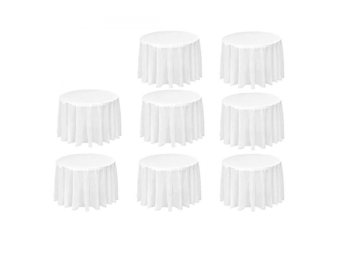 2026-13746-8 Manteles Redondos Desechables De 84 Pulgadas, Impermeables De Plástico Peva Para Fiestas Y Eventos