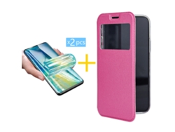 Pack 2 X Película de Vidrio Templado Hidrogel Funda GANDY por Samsung Galaxy S23 Plus Flip Cover GANDY Rosa GANDY
