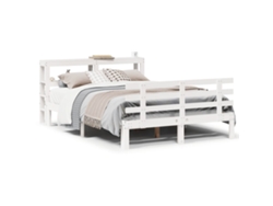 Maison Exclusive - Estructura De Cama Con Cabecero Sin Colchón Blanco 160x200 Cm